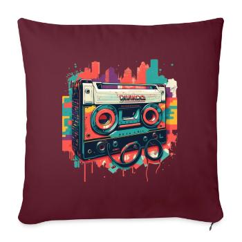 Retro Mixtape - Sofakissenbezug 45 x 45 cm - Burgunderrot - Vorne