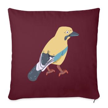 Geai - Housse de coussin décorative 45 x 45 cm - bordeaux - Devant