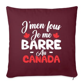 J'men fous je me barre au canada - Housse de coussin décorative 45 x 45 cm - bordeaux - Devant