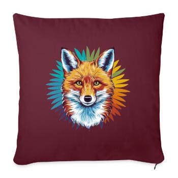 Renard - Illustration - Housse de coussin décorative 45 x 45 cm - bordeaux - Devant