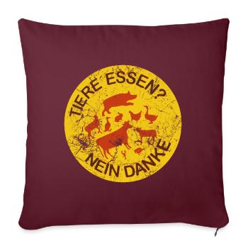 Les animaux mangent? Non merci - Housse de coussin décorative 45 x 45 cm - bordeaux - Devant