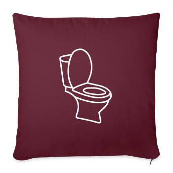 Klo WC Toilette - Sofakissenbezug 45 x 45 cm - Burgunderrot - Vorne