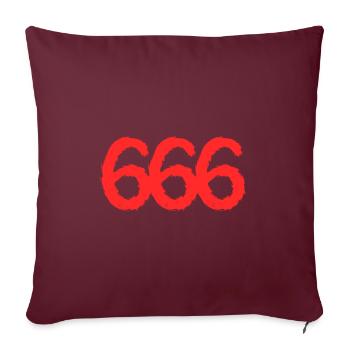Symbole du numéro 666 - Housse de coussin décorative 45 x 45 cm - bordeaux - Devant