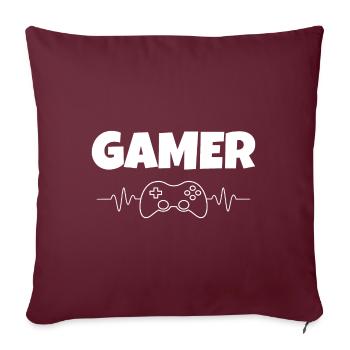 Je suis un joueur! Cadeau de jeu de joueur d'ordinateur - Housse de coussin décorative 45 x 45 cm - bordeaux - Devant