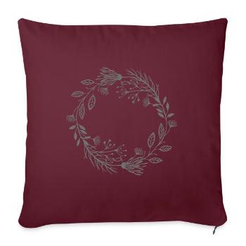 guirlande grise - Housse de coussin décorative 45 x 45 cm - bordeaux - Devant
