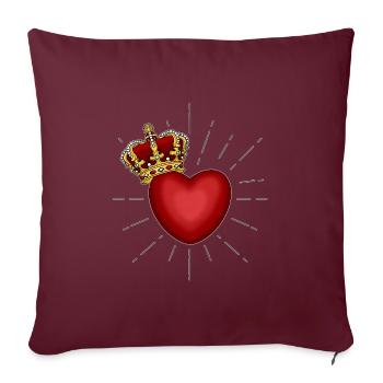 Heart with crown - Tattoo Inspired Design - Housse de coussin décorative 45 x 45 cm - bordeaux - Devant