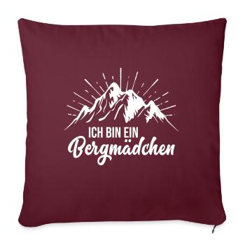 Bergmädchen Wandern Berge Bergsteigen Outdoor - Sofakissenbezug 45 x 45 cm - Burgunderrot - Vorne