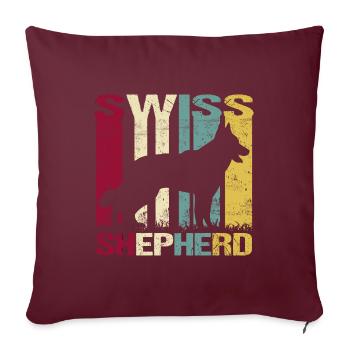 Blanc Blanc Berger Suisse Rétro - Housse de coussin décorative 45 x 45 cm - bordeaux - Devant