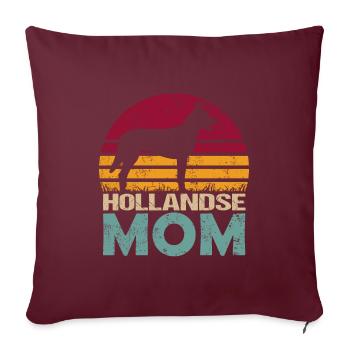 Hollandse Holland Herder Maman Maman Vintage - Housse de coussin décorative 45 x 45 cm - bordeaux - Devant