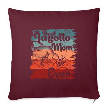 Lagotto Romagnolo Chien Maman Maman Vintage - Housse de coussin décorative 45 x 45 cm - bordeaux - Devant