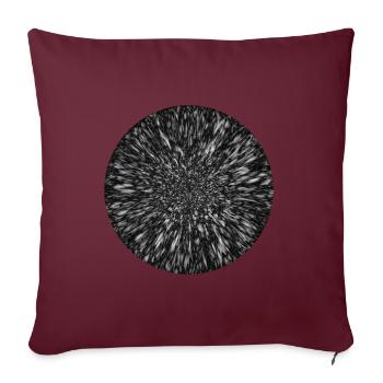 Black and White Abstract Flower Design - Sofakissenbezug 45 x 45 cm - Burgunderrot - Vorne