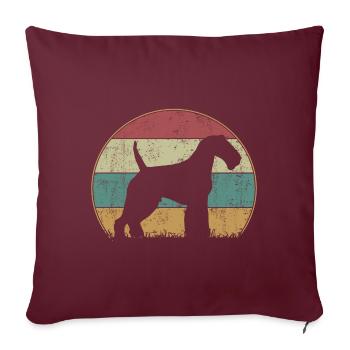 Welsh Terrier Vintage Retro - Sofakissenbezug 45 x 45 cm - Burgunderrot - Vorne