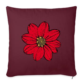 Blume rot rote Blume Blumen Geschenk - Sofakissenbezug 45 x 45 cm - Burgunderrot - Vorne