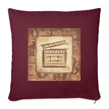 Vintage Filmklappe - Réalisateur, Acteur. - Housse de coussin décorative 45 x 45 cm - bordeaux - Devant