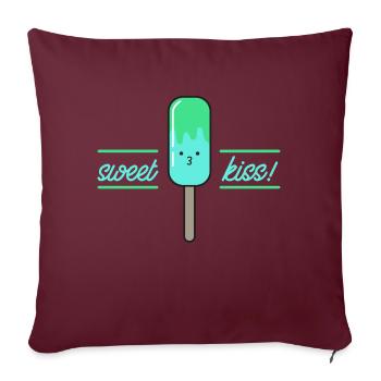 Crème glacée cadeau de crème glacée doux comique froid drôle mignon - Housse de coussin décorative 45 x 45 cm - bordeaux - Devant