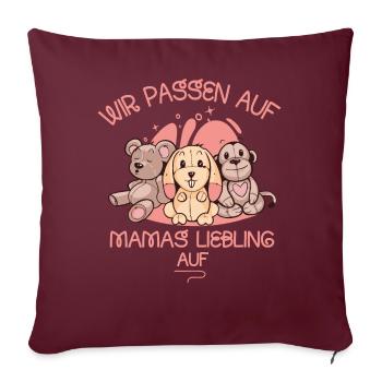 Le favori des mamans - Housse de coussin décorative 45 x 45 cm - bordeaux - Devant