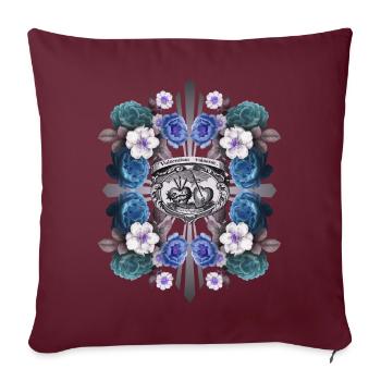 Sacré-Cœur de Jésus, Jésus-Christ, Rose Decor - Housse de coussin décorative 45 x 45 cm - bordeaux - Devant