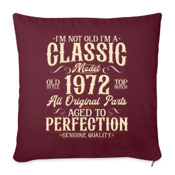 Né en 1972 Vintage Vintage Cadeau d’anniversaire - Housse de coussin décorative 45 x 45 cm - bordeaux - Devant