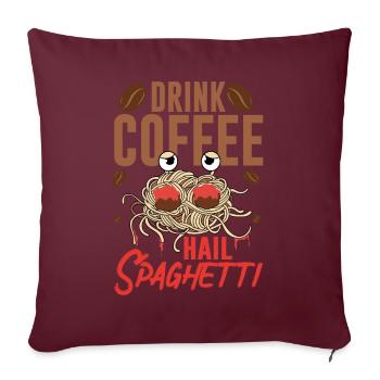 Flying Spaghetti Monster FSM Pastafari Kaffee Ave - Sofakissenbezug 45 x 45 cm - Burgunderrot - Vorne