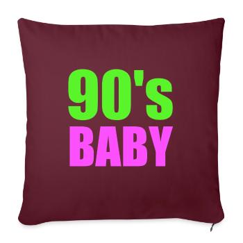 Années 90 Bébé Années 90 1990 Musique pour cadeaux d'enfance - Housse de coussin décorative 45 x 45 cm - bordeaux - Devant