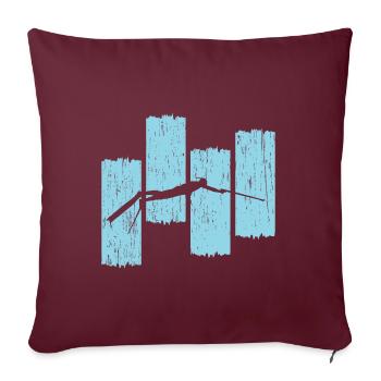 Cadeau de pêche sous marine - Housse de coussin décorative 45 x 45 cm - bordeaux - Devant