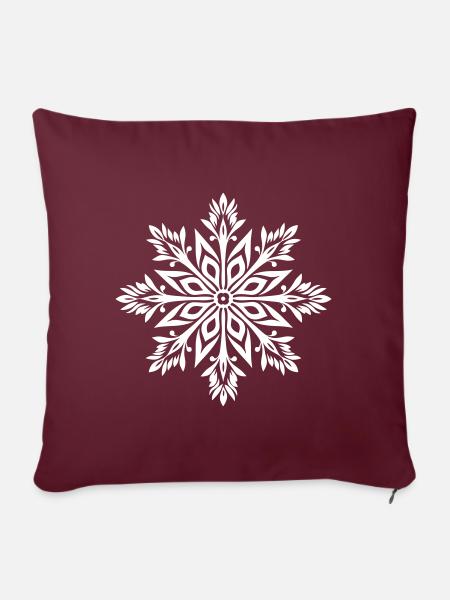 Schneeflocke Winter Schnee Flocke Stern Muster Eis - Sofakissenbezug 45 x 45 cm - Burgunderrot