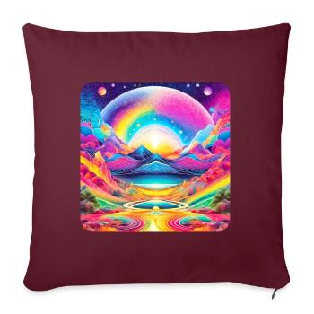 Motif psychédélique III - Housse de coussin décorative 45 x 45 cm - bordeaux - Devant