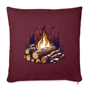 BÛCHE DE FEU DE CAMP FORÊT CHALEUR HIVERNALE BÛCHE DE FEU DE CAMP - Housse de coussin décorative 45 x 45 cm - bordeaux - Devant