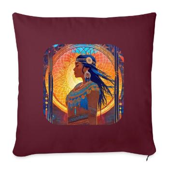 Mystique Fantaisie Chaman Sorcière - Housse de coussin décorative 45 x 45 cm - bordeaux - Devant