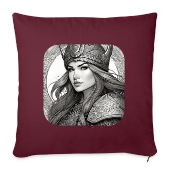 Fière Viking Germanin Shieldmaiden - Housse de coussin décorative 45 x 45 cm - bordeaux - Devant