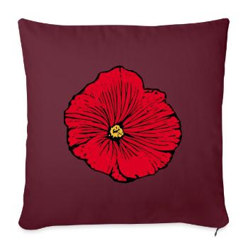 Blume rot rote Blüte Geschenk Valentinstag - Sofakissenbezug 45 x 45 cm - Burgunderrot - Vorne