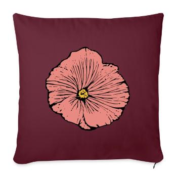 Fleur Rose Rose Fleur Fleurs Rose Rose Fleurs - Housse de coussin décorative 45 x 45 cm - bordeaux - Devant