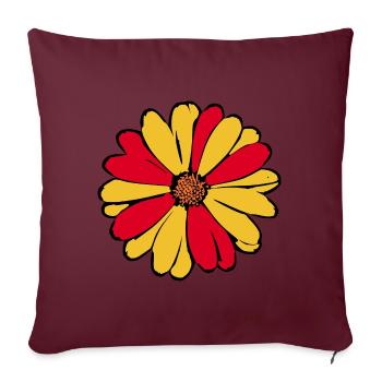 Années 70 Fleur Motif Rétro Hippie Fleurs Puissance - Housse de coussin décorative 45 x 45 cm - bordeaux - Devant
