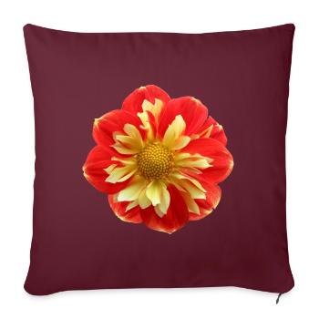 Blume gelb rot rote Blume Blumen rot gelbe Blumen - Sofakissenbezug 45 x 45 cm - Burgunderrot - Vorne