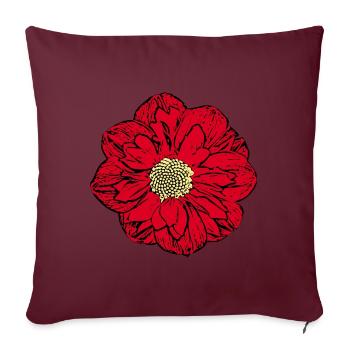 Blume rot rote Blume Blumen rot rote Blumen - Sofakissenbezug 45 x 45 cm - Burgunderrot - Vorne