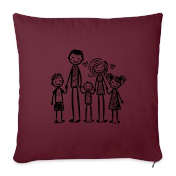 Family of Five - Sofakissenbezug 45 x 45 cm - Burgunderrot - Vorne