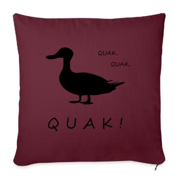 Quak Ente lustig - Sofakissenbezug 45 x 45 cm - Burgunderrot - Vorne