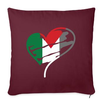 Palestine Coeur Paix Drapeau Gaza Moyen-Orient - Housse de coussin décorative 45 x 45 cm - bordeaux - Devant
