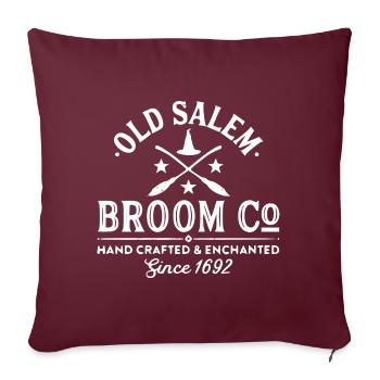 Joyeux Halloween! Thé Old Salem Broom Co. - Housse de coussin décorative 45 x 45 cm - bordeaux - Devant
