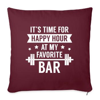 Happy Hour à mon bar préféré - Housse de coussin décorative 45 x 45 cm - bordeaux - Devant