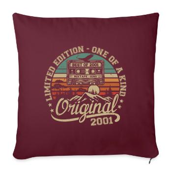 Vintage 2001 Geburtstagsgeschenk 2001 Retro 2001 - Sofakissenbezug 45 x 45 cm - Burgunderrot - Vorne