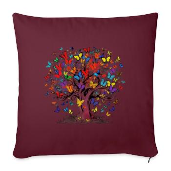 Papillon Arbre Papillons colorés Mouches - Housse de coussin décorative 45 x 45 cm - bordeaux - Devant