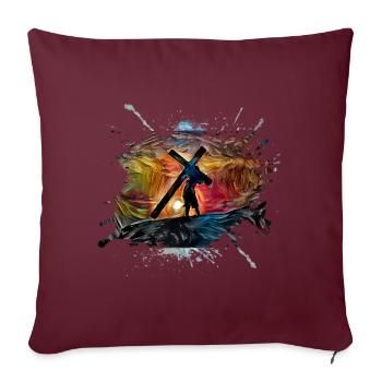 Religion chrétienne église foi croix motif - Housse de coussin décorative 45 x 45 cm - bordeaux - Devant