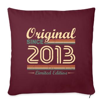 Original 2013 Vintage cadeau d'Anniversaire Rétro - Housse de coussin décorative 45 x 45 cm - bordeaux - Devant