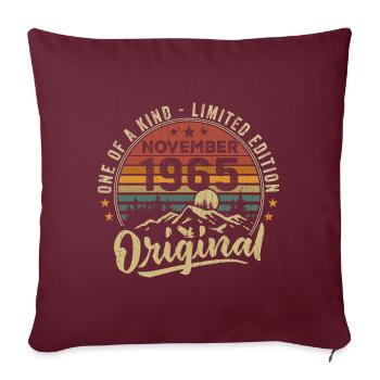 Millésime Novembre 1965 Cadeau Rétro Novembre 1965 - Housse de coussin décorative 45 x 45 cm - bordeaux - Devant