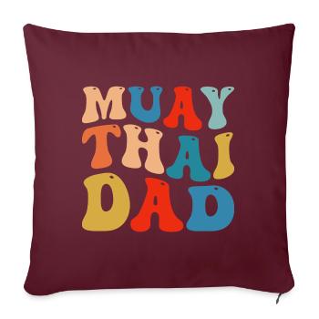 Papa Muay Thai - Housse de coussin décorative 45 x 45 cm - bordeaux - Devant