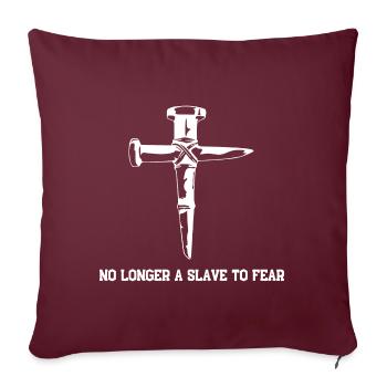 Ne plus être esclave de la peur – Christian - Housse de coussin décorative 45 x 45 cm - bordeaux - Devant