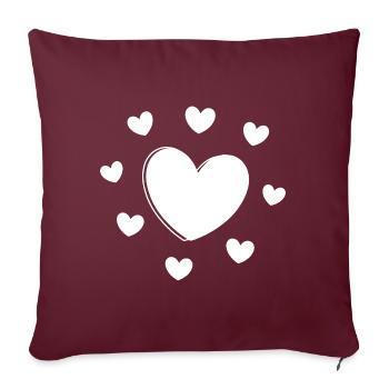 Coeur Blanc Cadeau Blanc Saint Valentin - Housse de coussin décorative 45 x 45 cm - bordeaux - Devant
