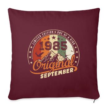 Cadeau D'anniversaire Vintage Né en Septembre 1985 - Housse de coussin décorative 45 x 45 cm - bordeaux - Devant