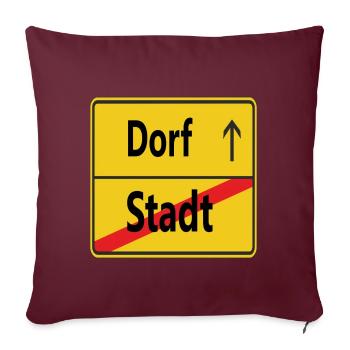 Stadt? Dorf! - Sofakissenbezug 45 x 45 cm - Burgunderrot - Vorne